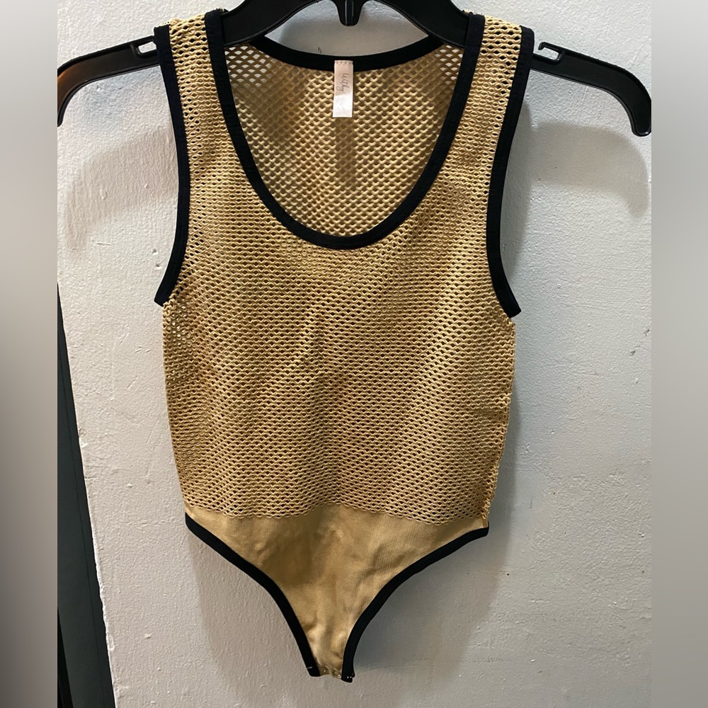 Forever 21 Withy Nude Mesh Bodysuit, Size Small